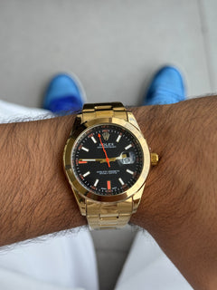 Rlx Oyster Perpetual 2026 metal Dorado - tablero negro / Naranja