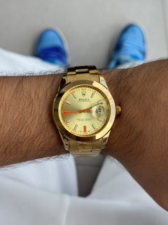 Rlx Oyster Perpetual 2026 metal Dorado - tablero Dorado / Naranja