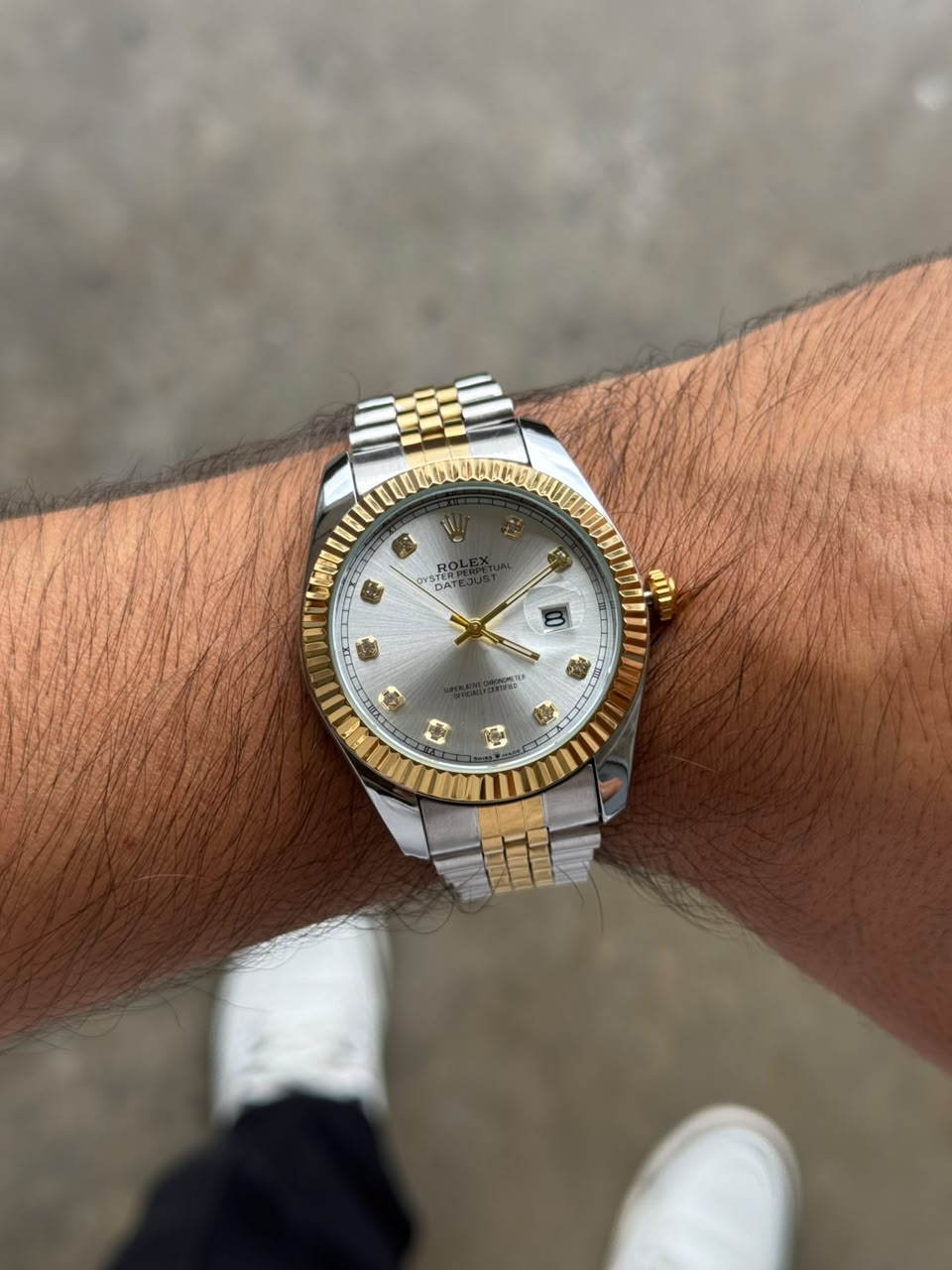 Rlx Diamond Bicolor Dorado Tablero Plateado