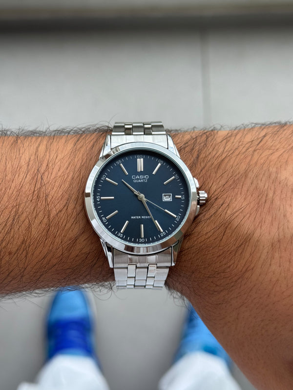 Cso Clasico Plateado Tablero Azul