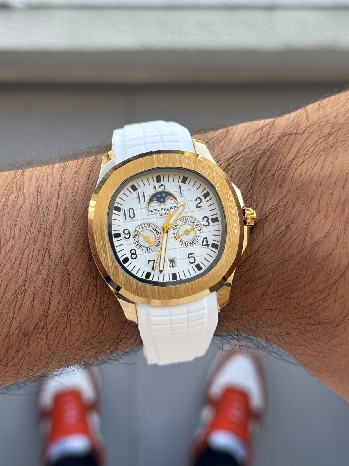 Ptk Goma Crono Blanca Tablero Blanco Dorado