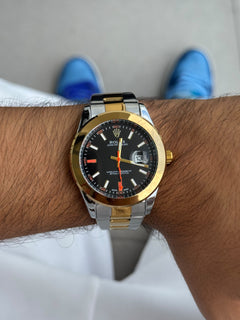 Rlx Oyster Perpetual 2026 metal bicolor dorado - tablero negro / Naranja
