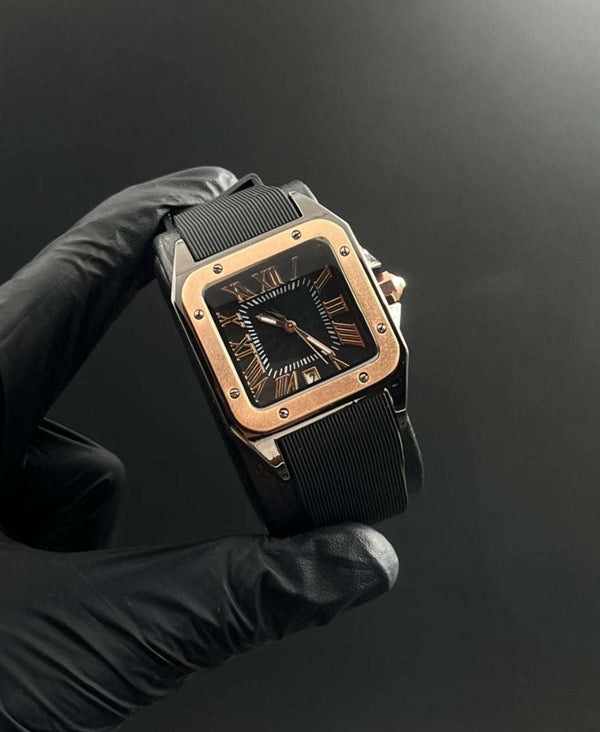 Crtr Santos New Mujer Goma Negra Tablero Negro Oro Rosa