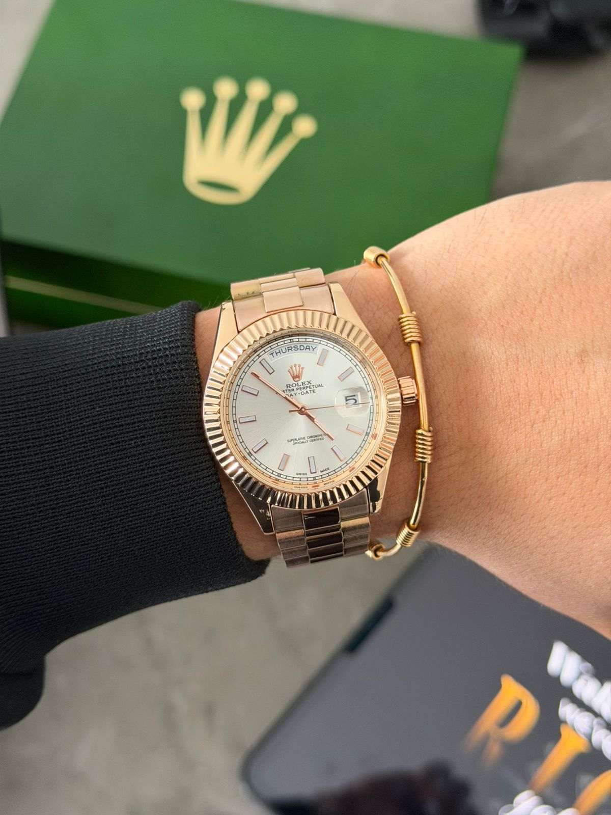 Rlx President Oro Rosa Tablero Plateado