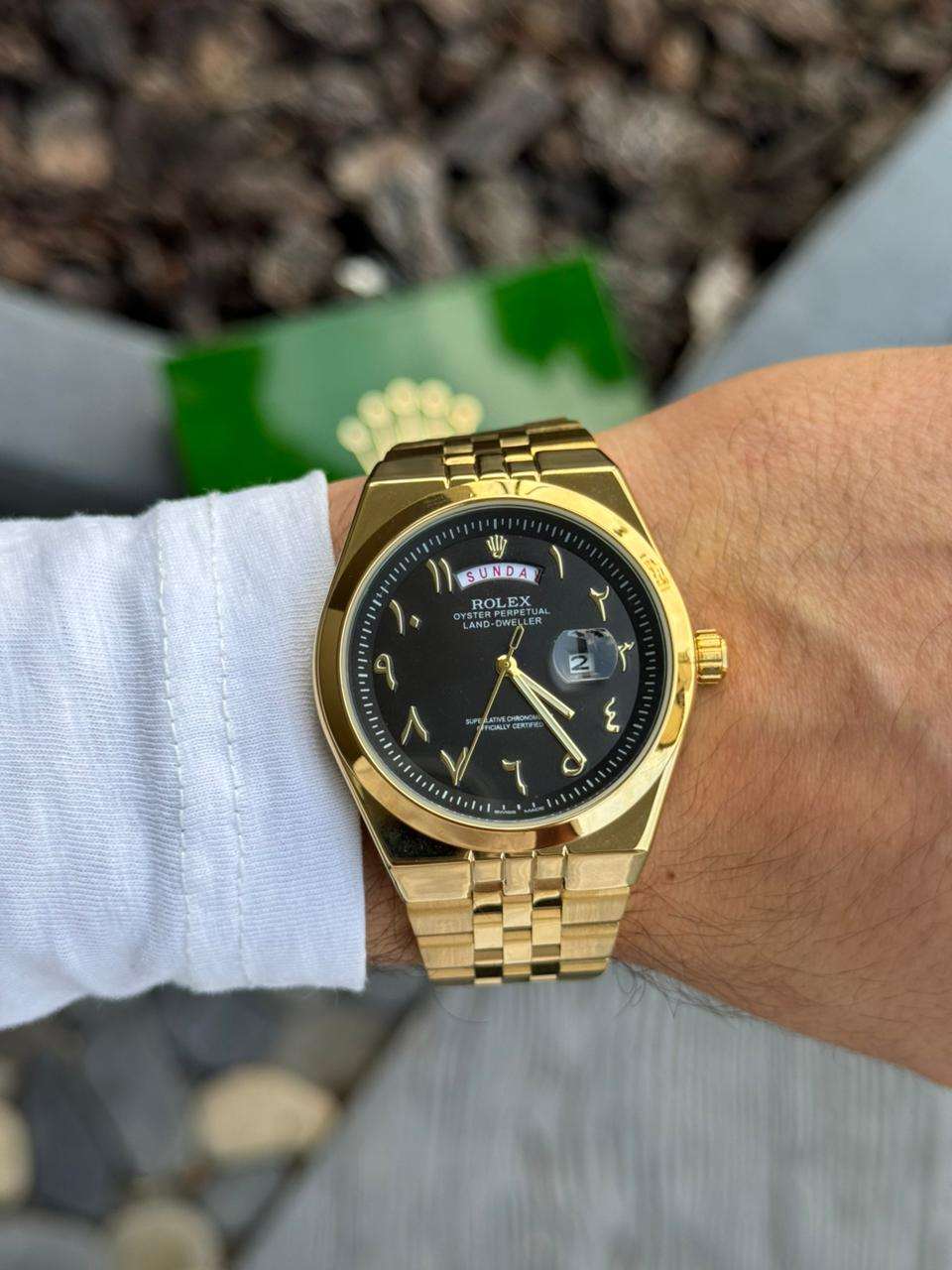 Rlx Lx Arabe Dorado Tablero Negro
