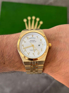 Rlx Lx Arabe Dorado Tablero Plateado
