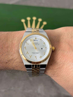 Rlx Lx Arabe liso Bicolor Dorado Tablero Plateado