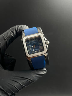 Crtr Santos New Mujer Goma Azul Tablero Azulo Plateado