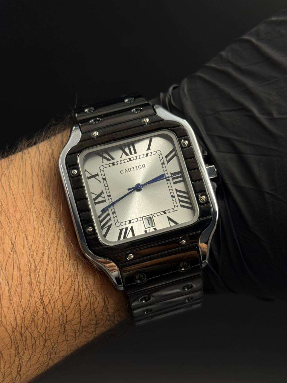 Crtr Santos Metalico Negro Tablero Plateado Plateado