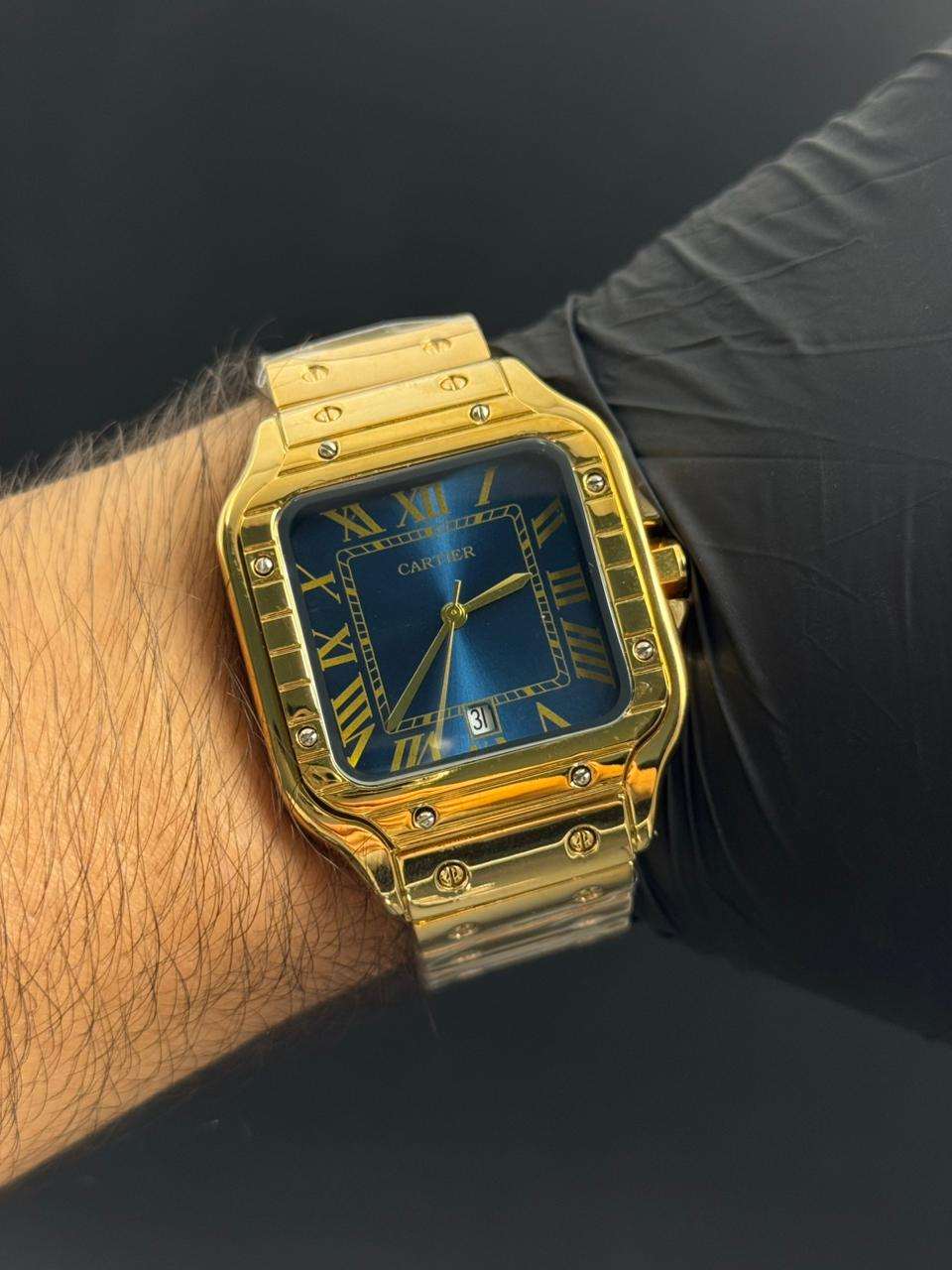Crtr Santos Metalico Dorado Tablero Azul