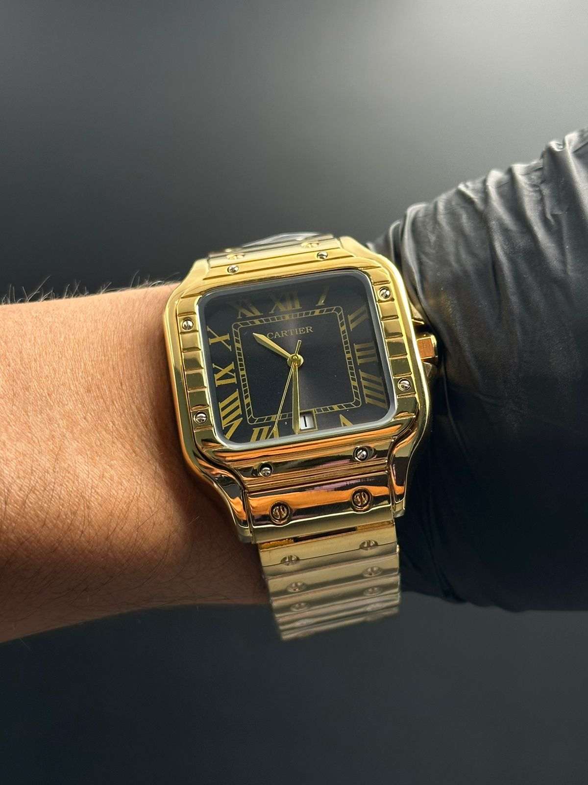 Crtr Santos Metalico Dorado Tablero Negro