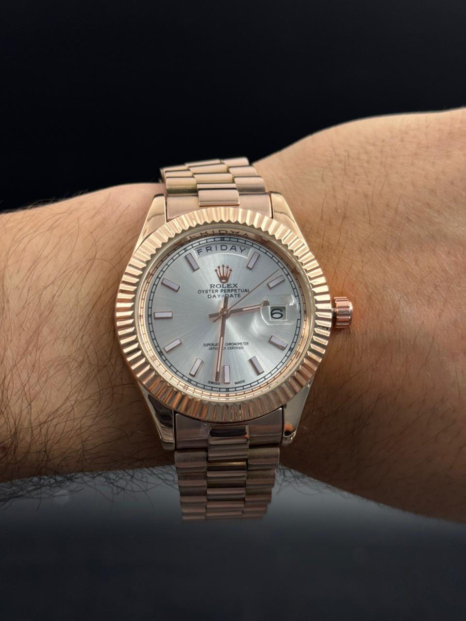 Rlx President Oro Rosa Tablero Plateado