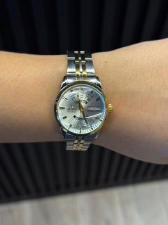 Ornt Calendar Mujer Bicolor Dorado Tablero Plateado