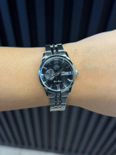 Ornt Crono Mujer Plateado Tablero Negro