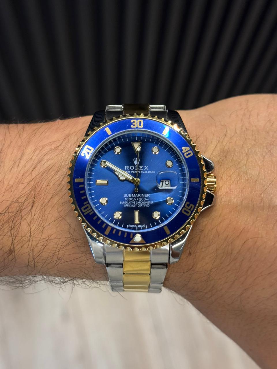 Rlx 2026 Submariner Bicolor Dorado Tablero Azul