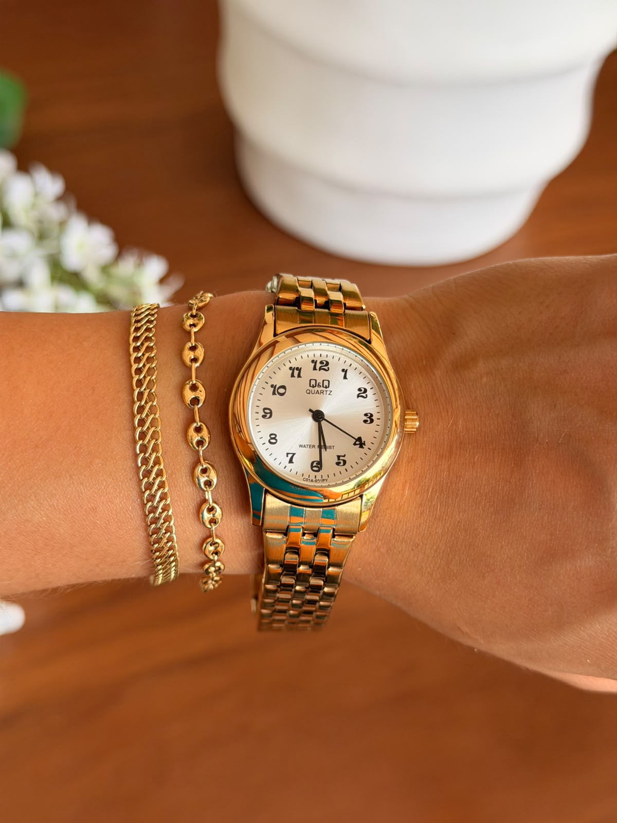 QYQ Merida Mujer Dorado Tablero Plateado