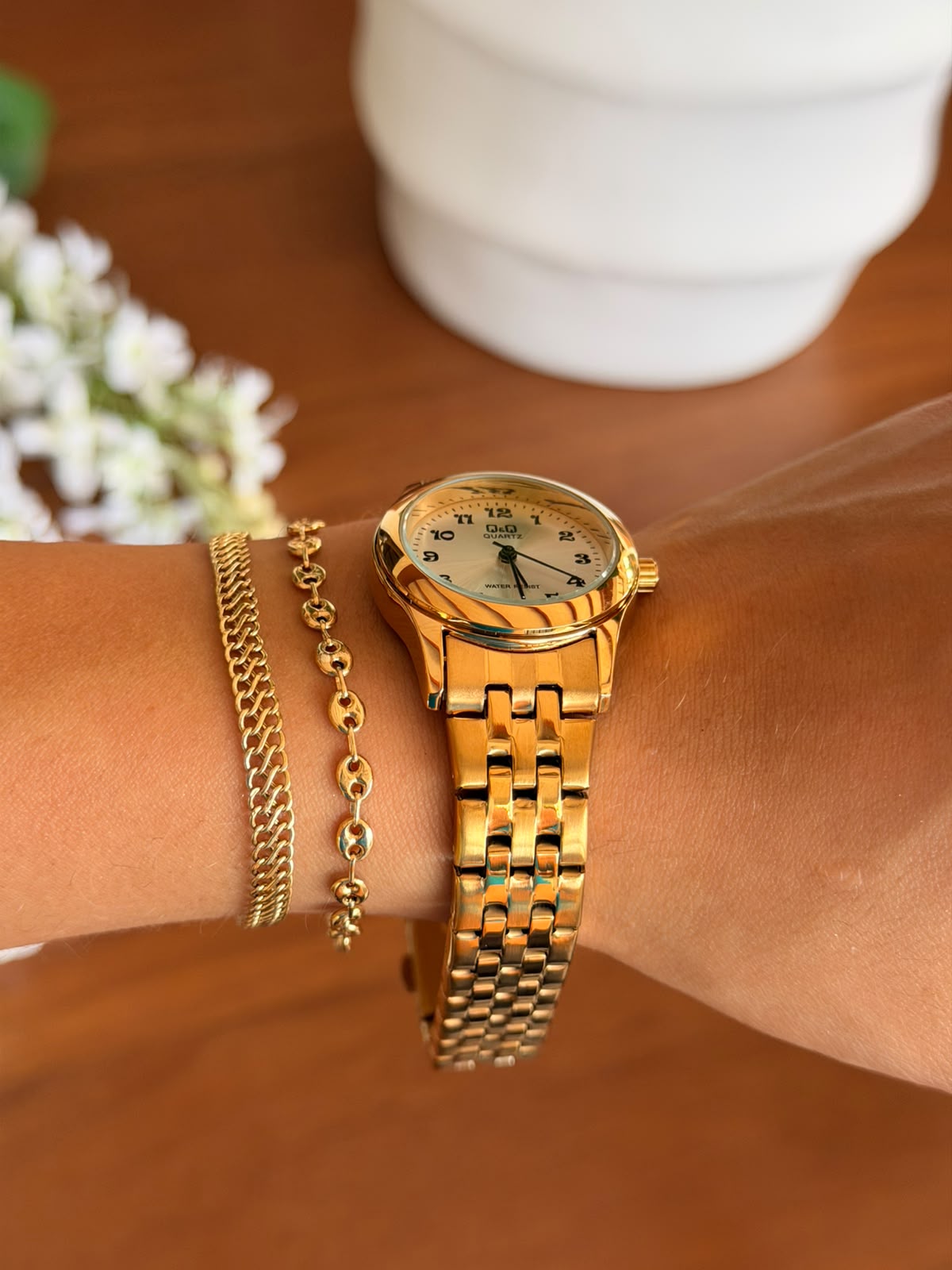 QYQ Merida Mujer Dorado Tablero Plateado