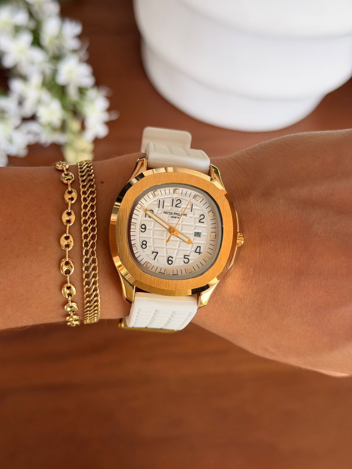 Ptk Mujer 2026 Goma Blanca Tablero Blanco Dorado