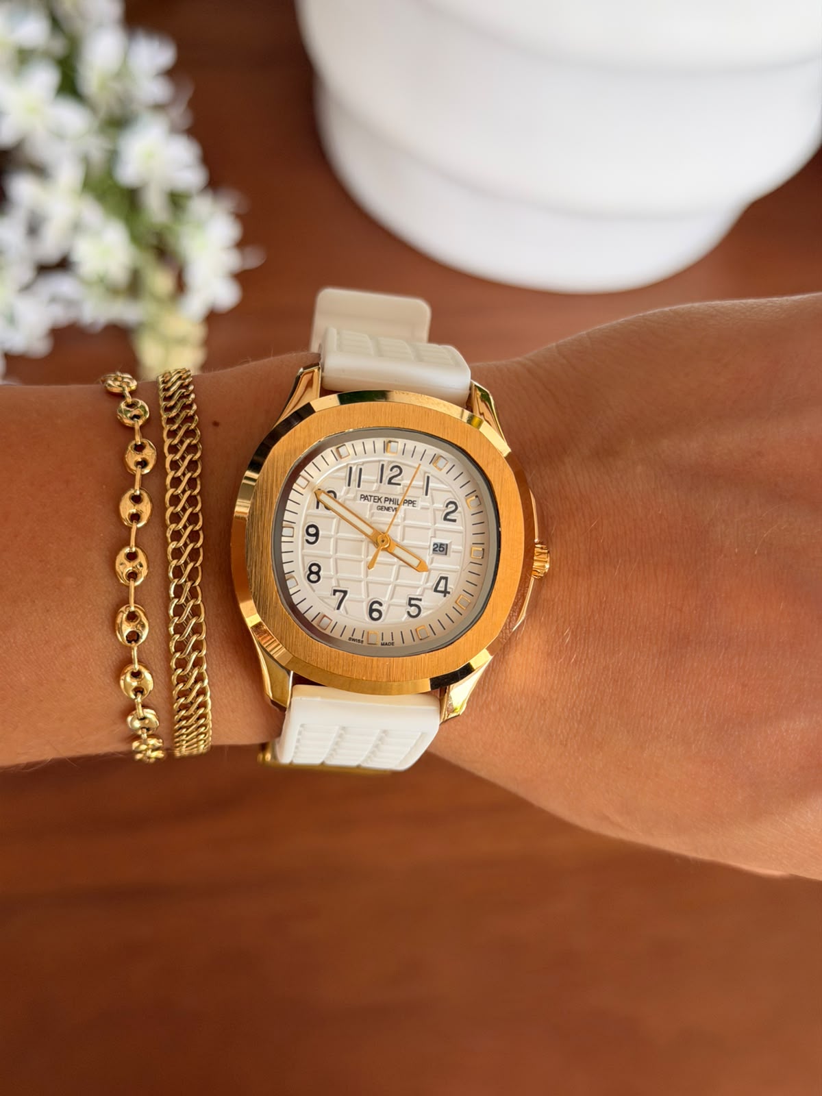 Ptk Mujer 2026 Goma Blanca Tablero Blanco Dorado