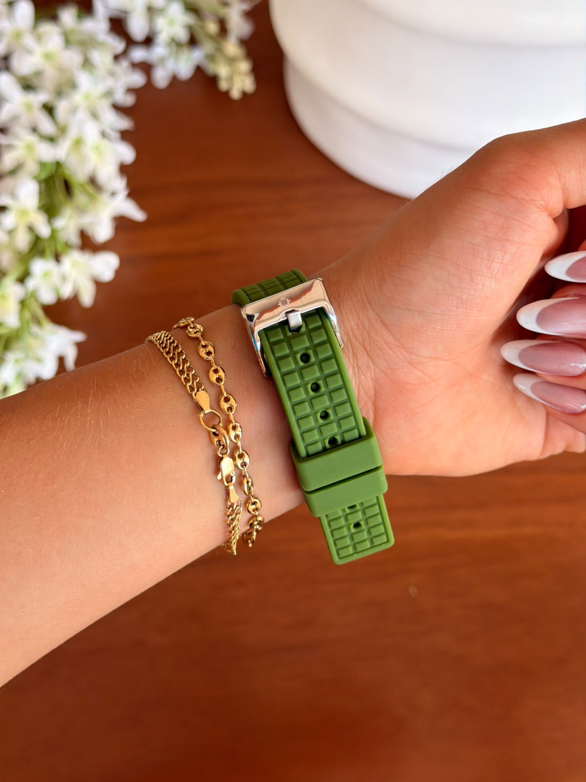 Ptk Mujer Circones 2026 Goma Verde Tablero Verde Plateado