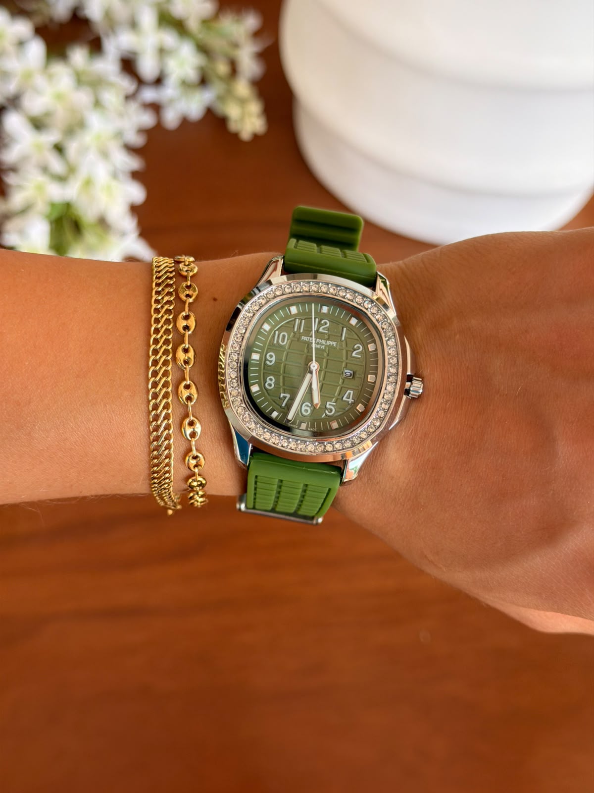Ptk Mujer Circones 2026 Goma Verde Tablero Verde Plateado
