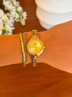 QYQ Mujer Dorado Tablero Dorado
