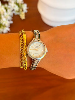 QYQ Mujer Plateado Tablero Blanco