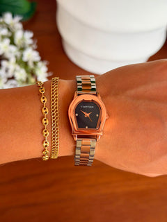 Crtr Mujer Bicolor Oro Rosa Tablero Negro