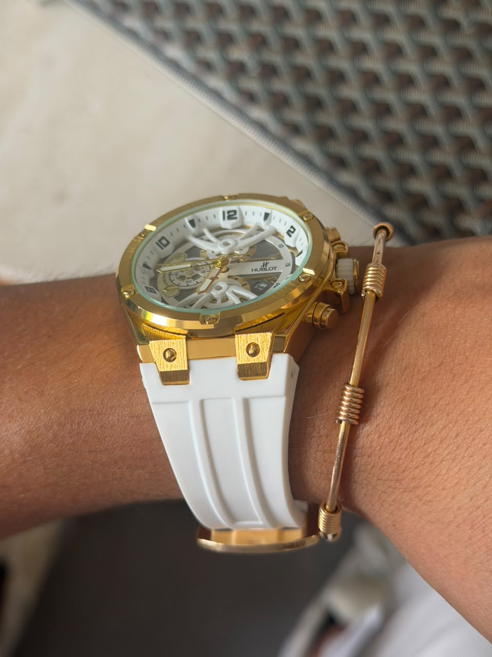 Hblt 2026 Goma Blanca Tablero Blanco Dorado