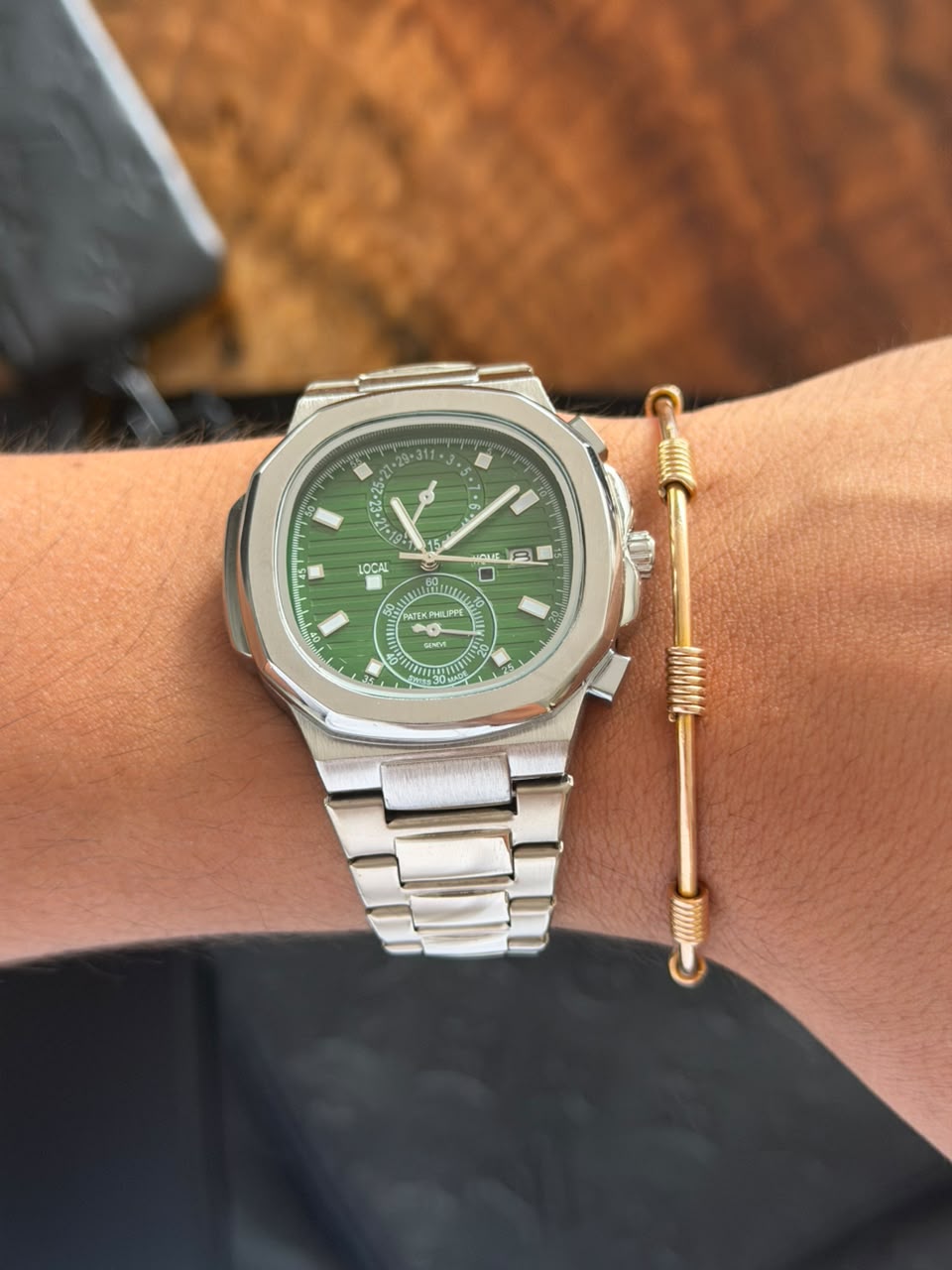 Ptk Crono Plateado Tablero Verde