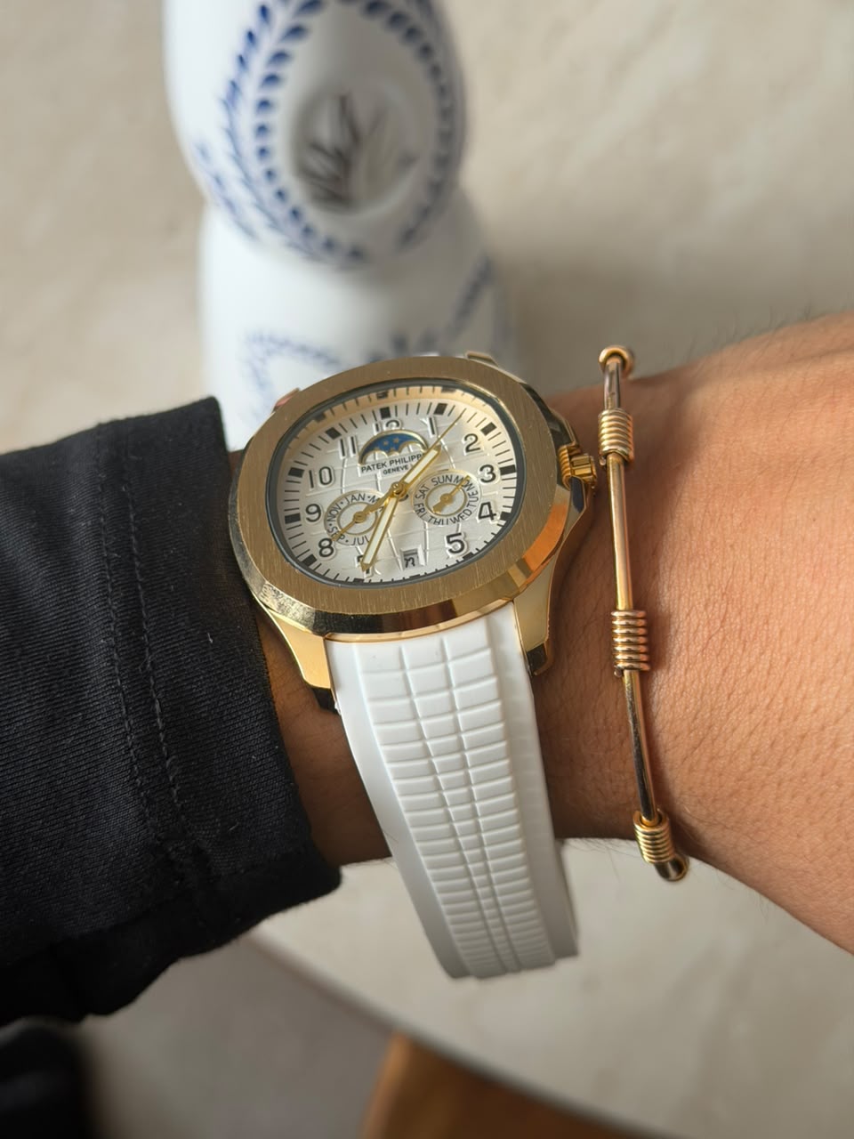 Ptk Goma Crono Blanca Tablero Blanco Dorado