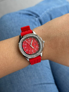 Ptk Mujer Circones 2026 Goma Roja Tablero Rojo Plateado