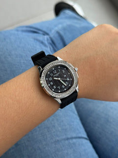 Ptk Mujer Circones 2026 Goma Negra Tablero Negro Plateado