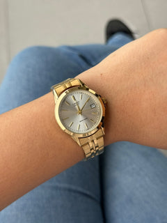 Cso Clasico New Mujer Dorado Tablero Plateado