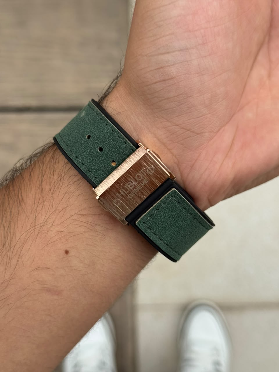 Hblt Big Bang Cuero Verde Tablero Negro Oro Rosa Negro