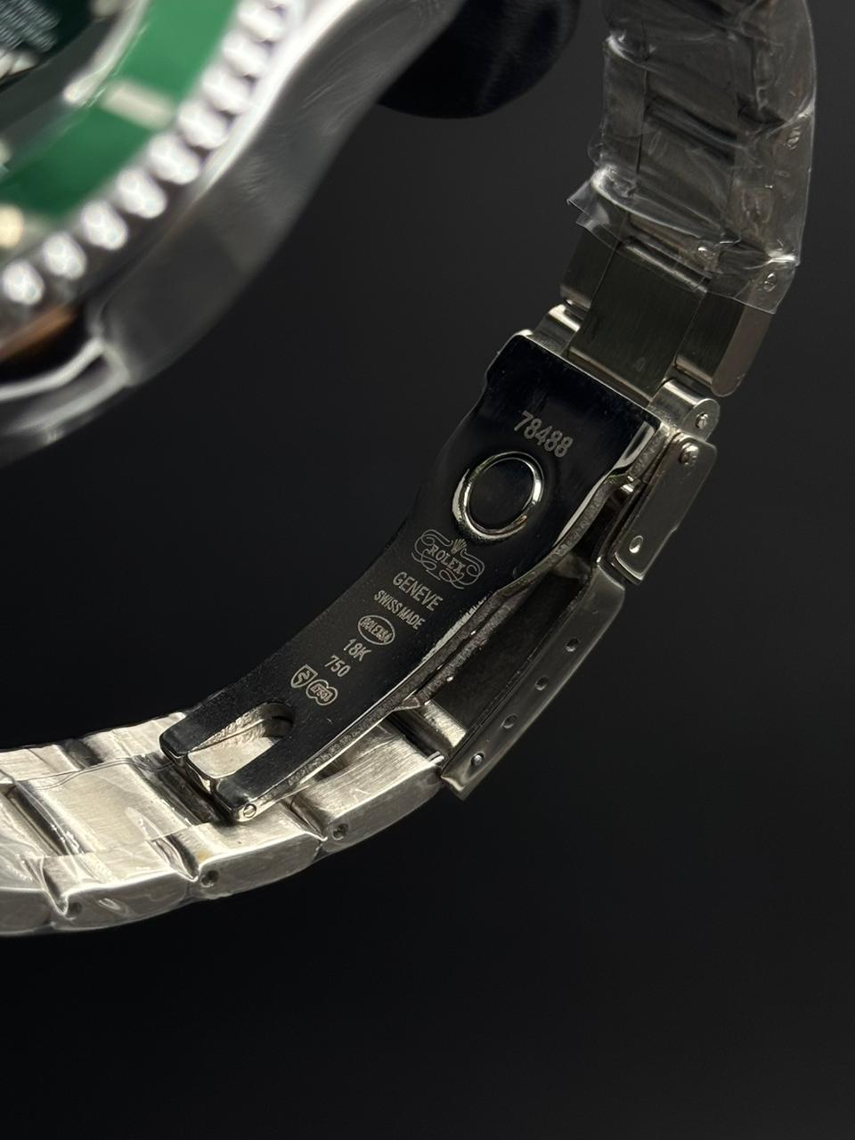 Rlx 2026 Submariner Plateado Tablero Verde Bisel Verde
