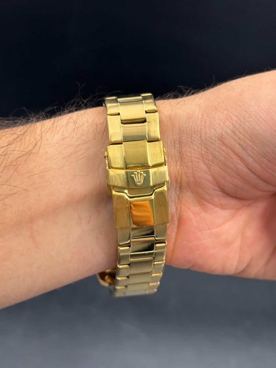 Rlx Submariner Dorado Tablero Verde Bisel Verde