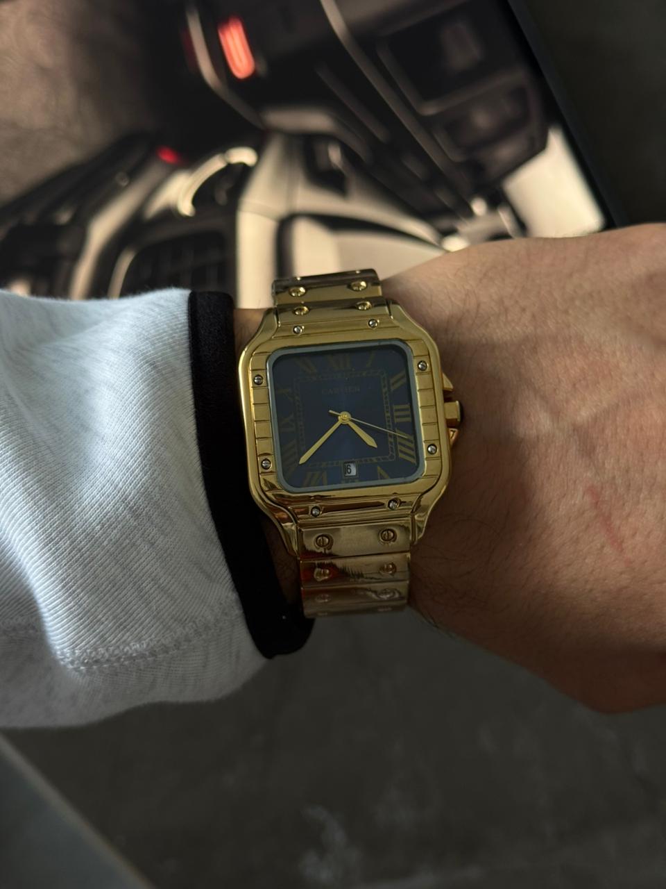 Crtr Santos Metalico Dorado Tablero Azul