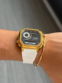 G-Shck Royale Blanco Tablero Negro-Dorado