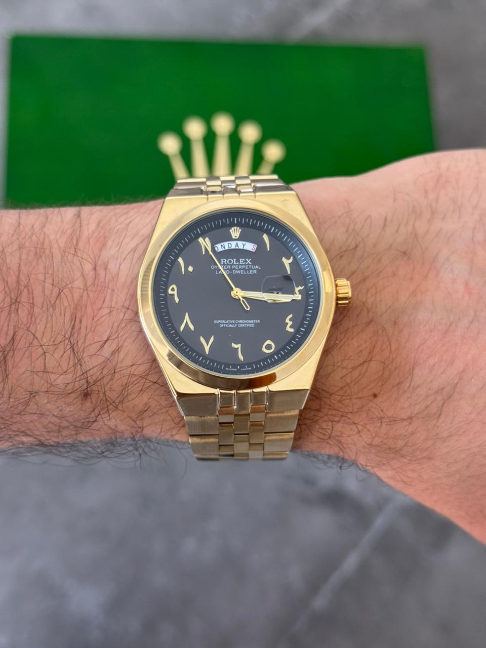 Rlx Lx Arabe Dorado Tablero Negro