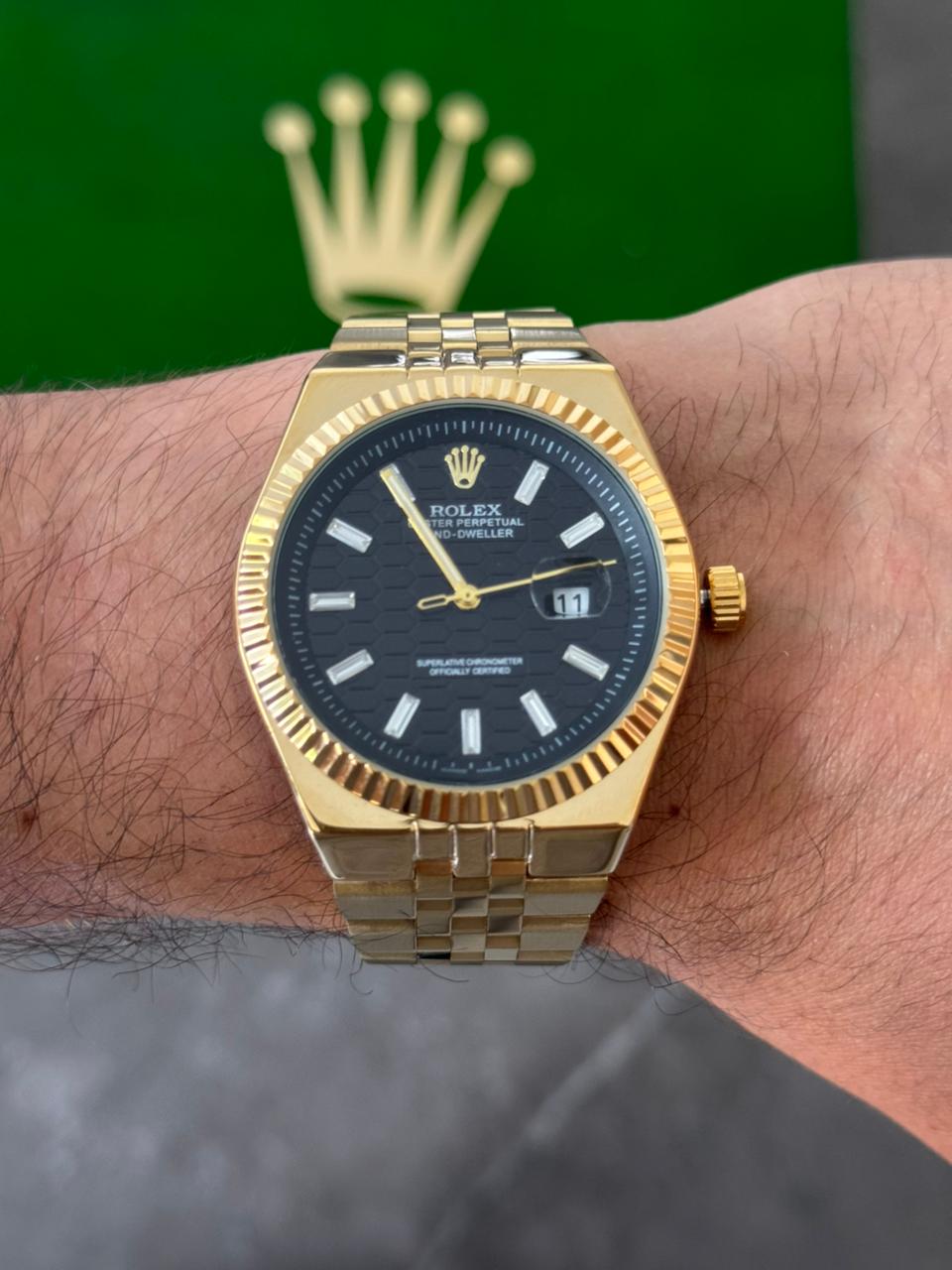 Rlx Oyster Luxe Dorado Tablero Negro