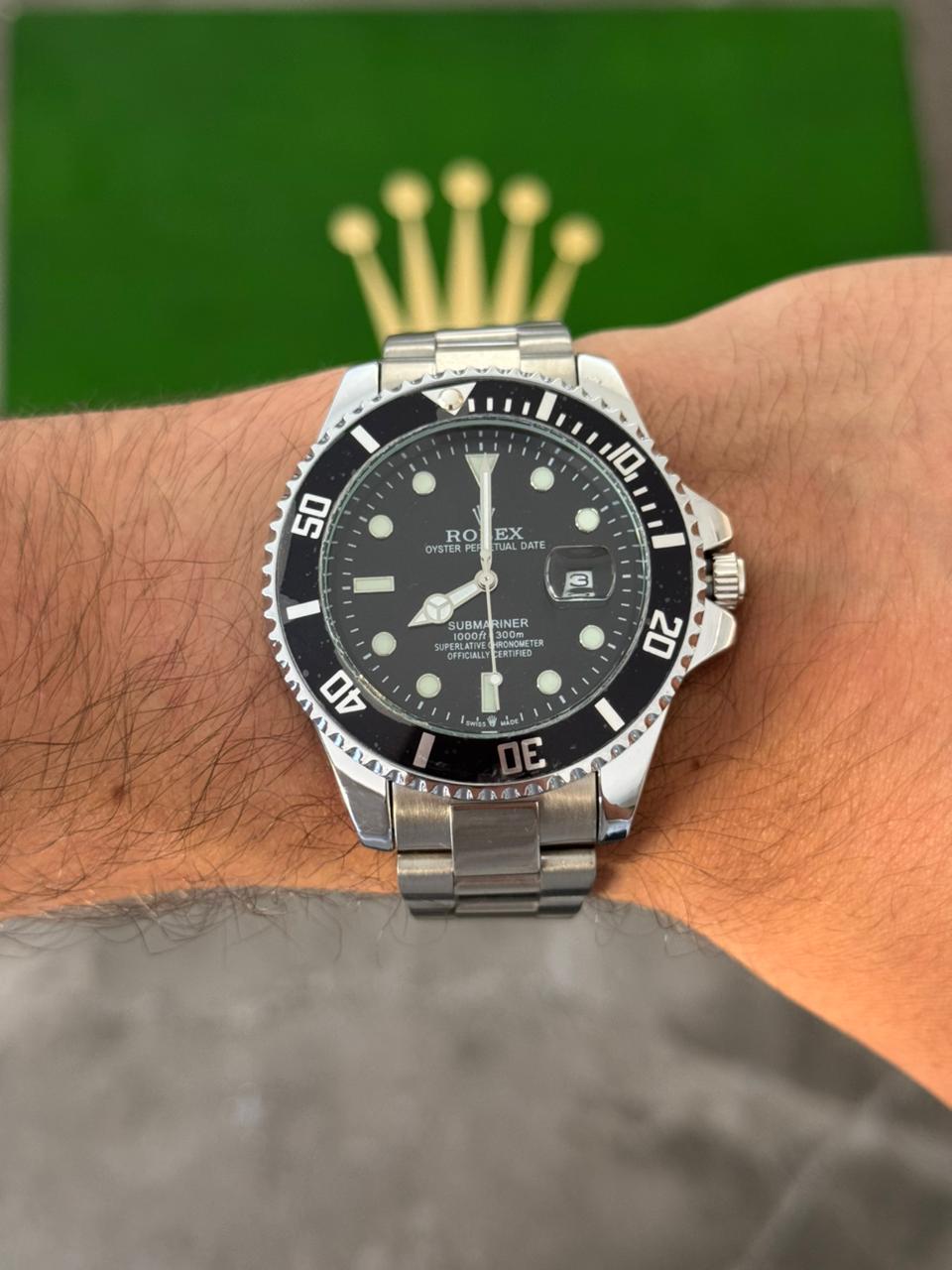 Rlx 2026 Submariner Plateado Tablero Negro Bisel Negro