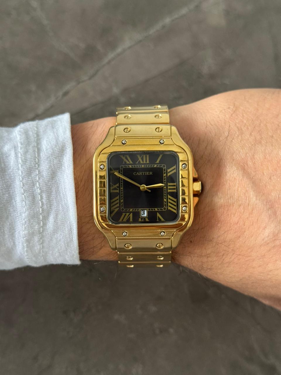Crtr Santos Metalico Dorado Tablero Negro