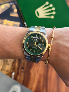 Rlx Lx Arabe Bicolor Dorado Tablero Verde