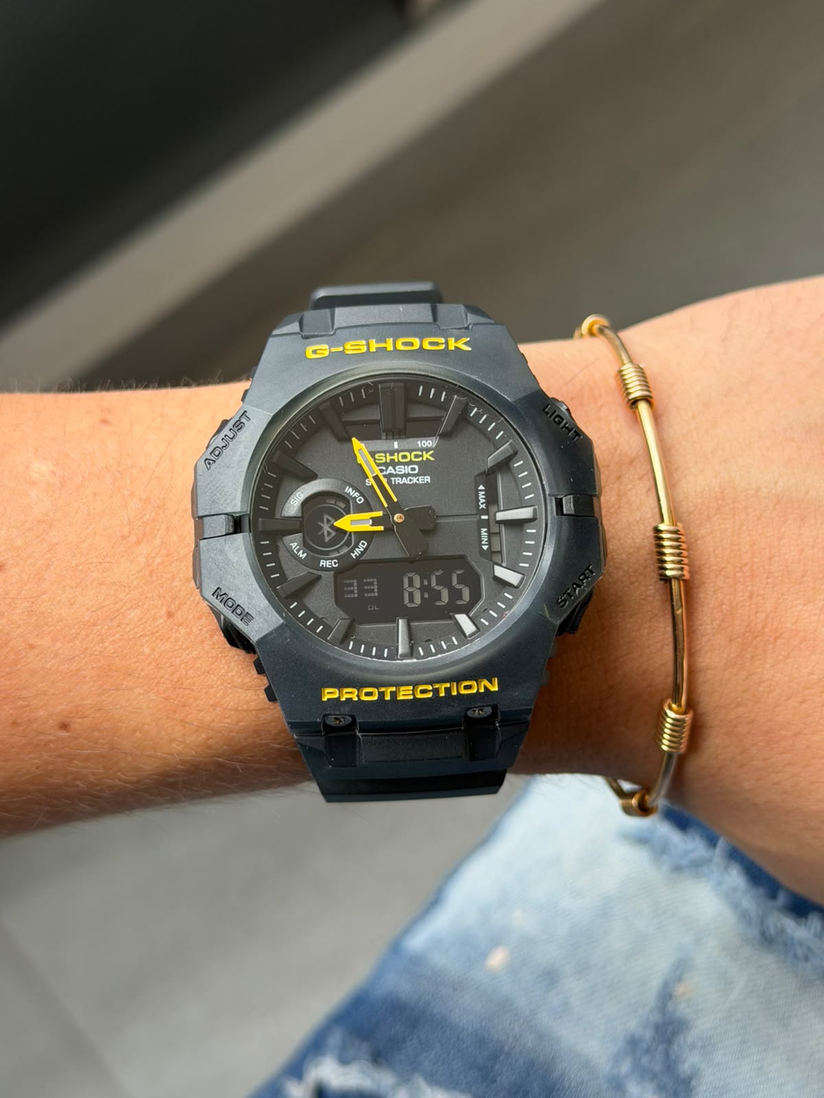 G-shck Step Negro Tablero Negro Amarillo
