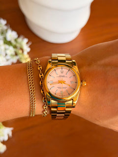 Rlx Explorer Mujer Dorado Tablero Rosa