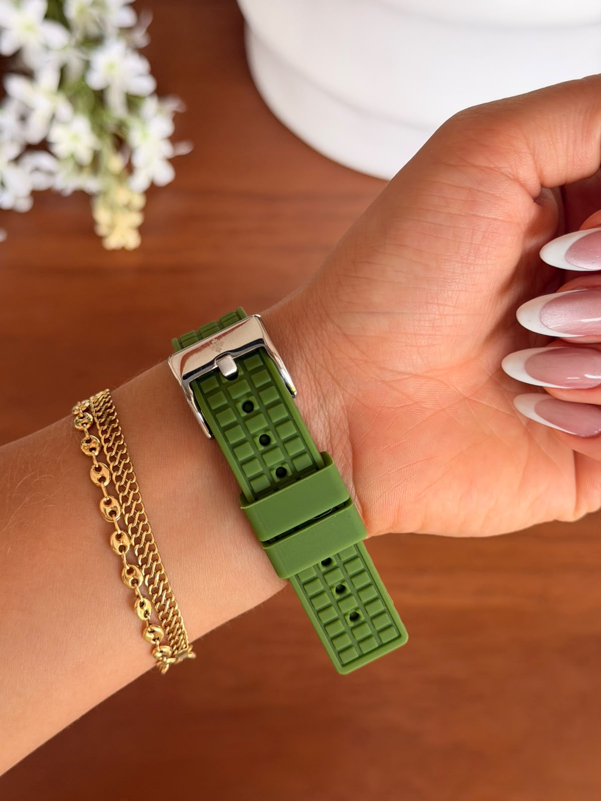 Ptk Mujer 2026 Goma Verde Tablero Verde Plateado