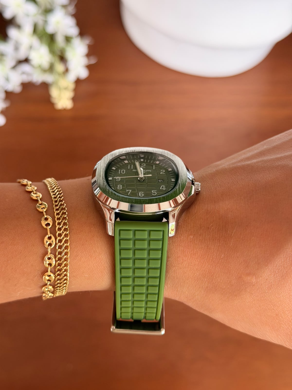 Ptk Mujer 2026 Goma Verde Tablero Verde Plateado
