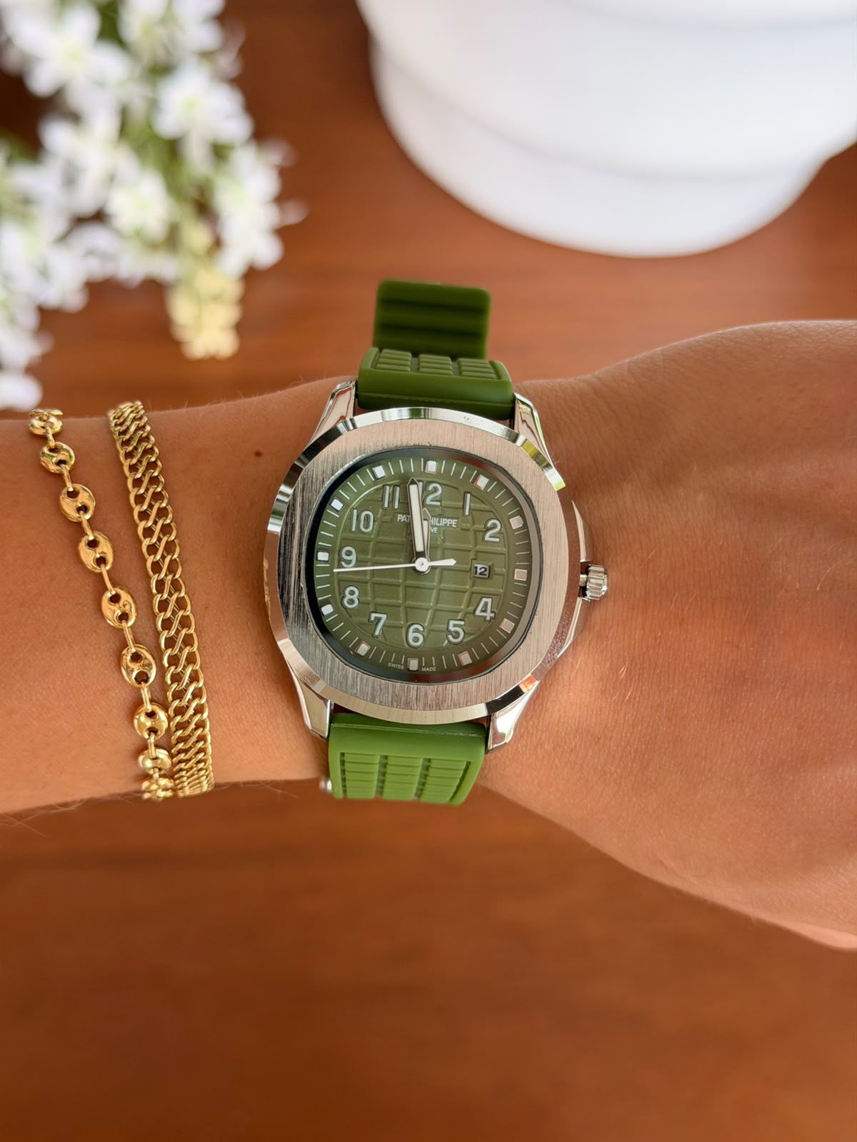 Ptk Mujer 2026 Goma Verde Tablero Verde Plateado