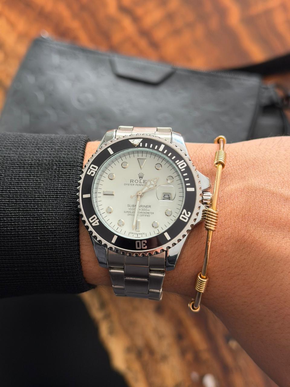 Rlx 2026 Submariner Plateado Tablero Blanco Negro